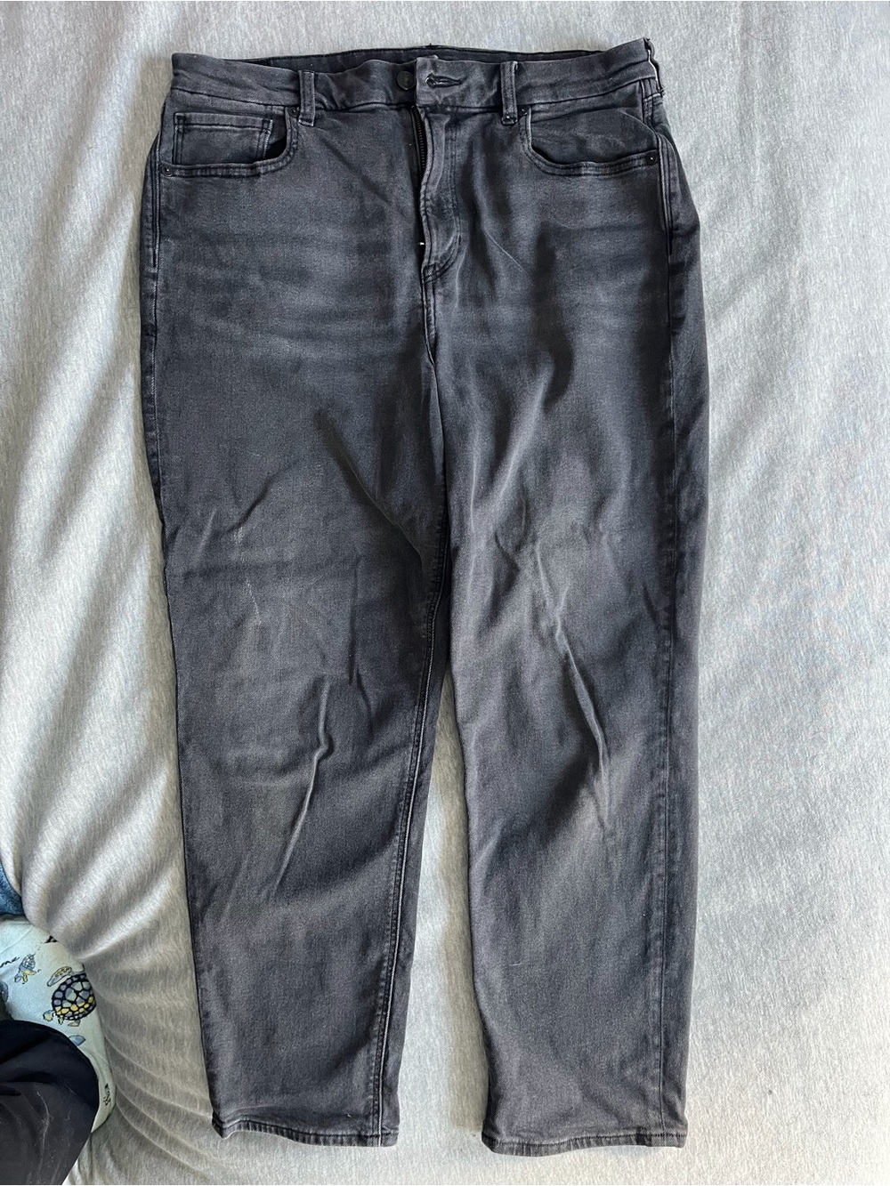 American Eagle Outfitters Women's Straight Leg Jeans - Washed Black
